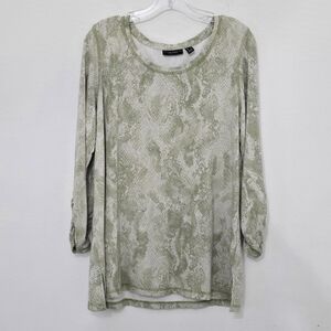Susan Graver Weekend Snake Print Tunic Top Blouse Large